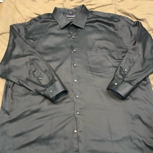 Men’s satin black dress shirt